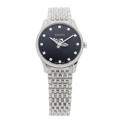 Gucci Stainless Steel 29mm G-Timeless Bee Quartz Watch Black 1 of 5