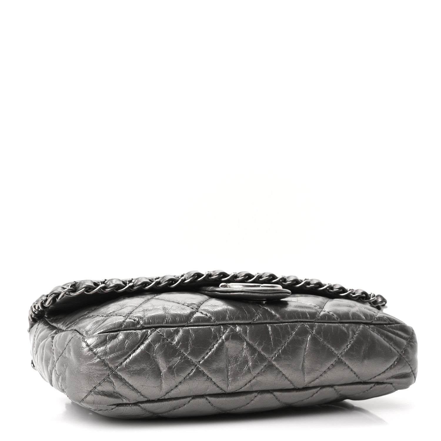 Chanel Metallic Calfskin Quilted Medium Chain Me Flap Grey 4 of 10