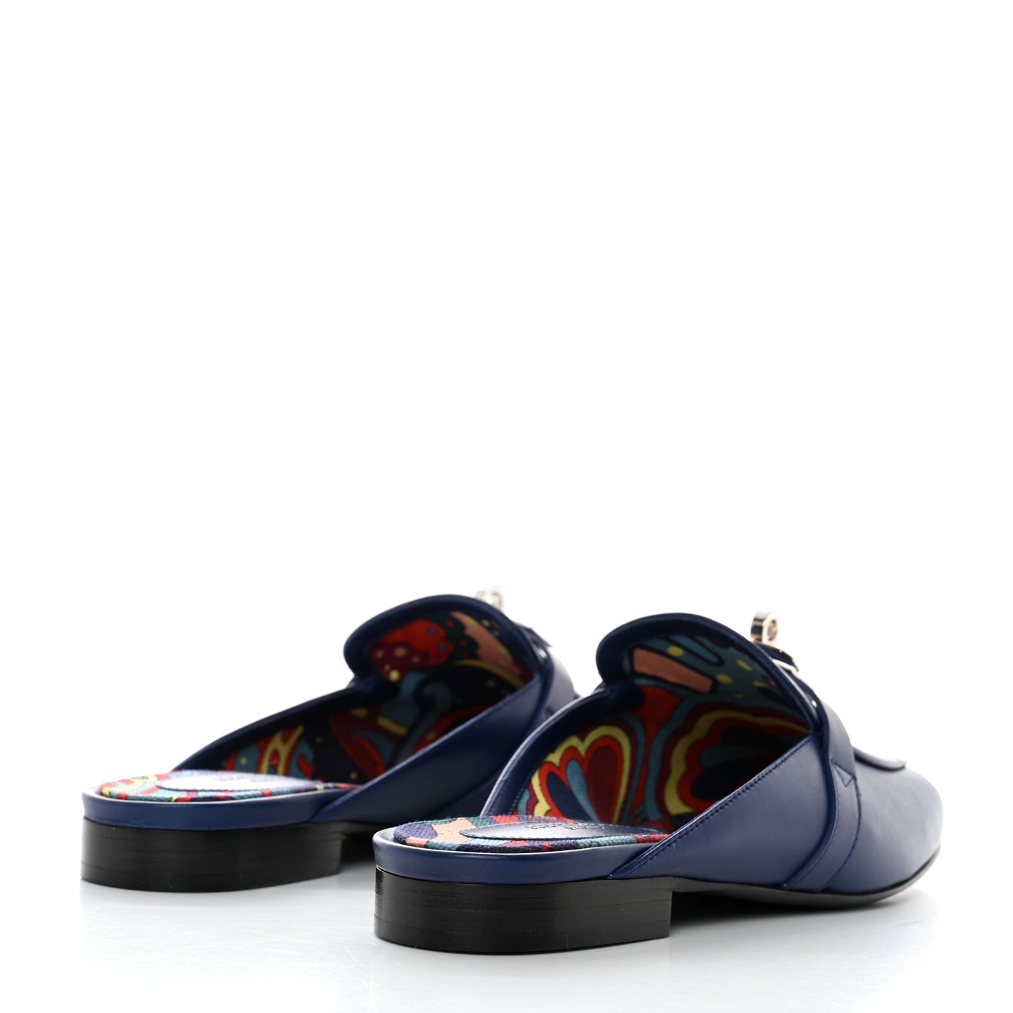 Calfskin Oz Mules 36 Bleu Maritime