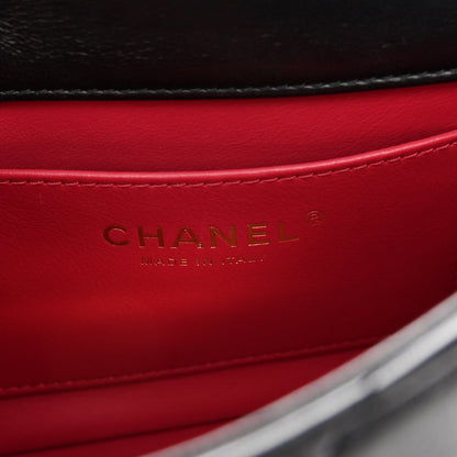 Chanel Lambskin Enamel Quilted Mini Pending CC Square Flap Black 5 of 9