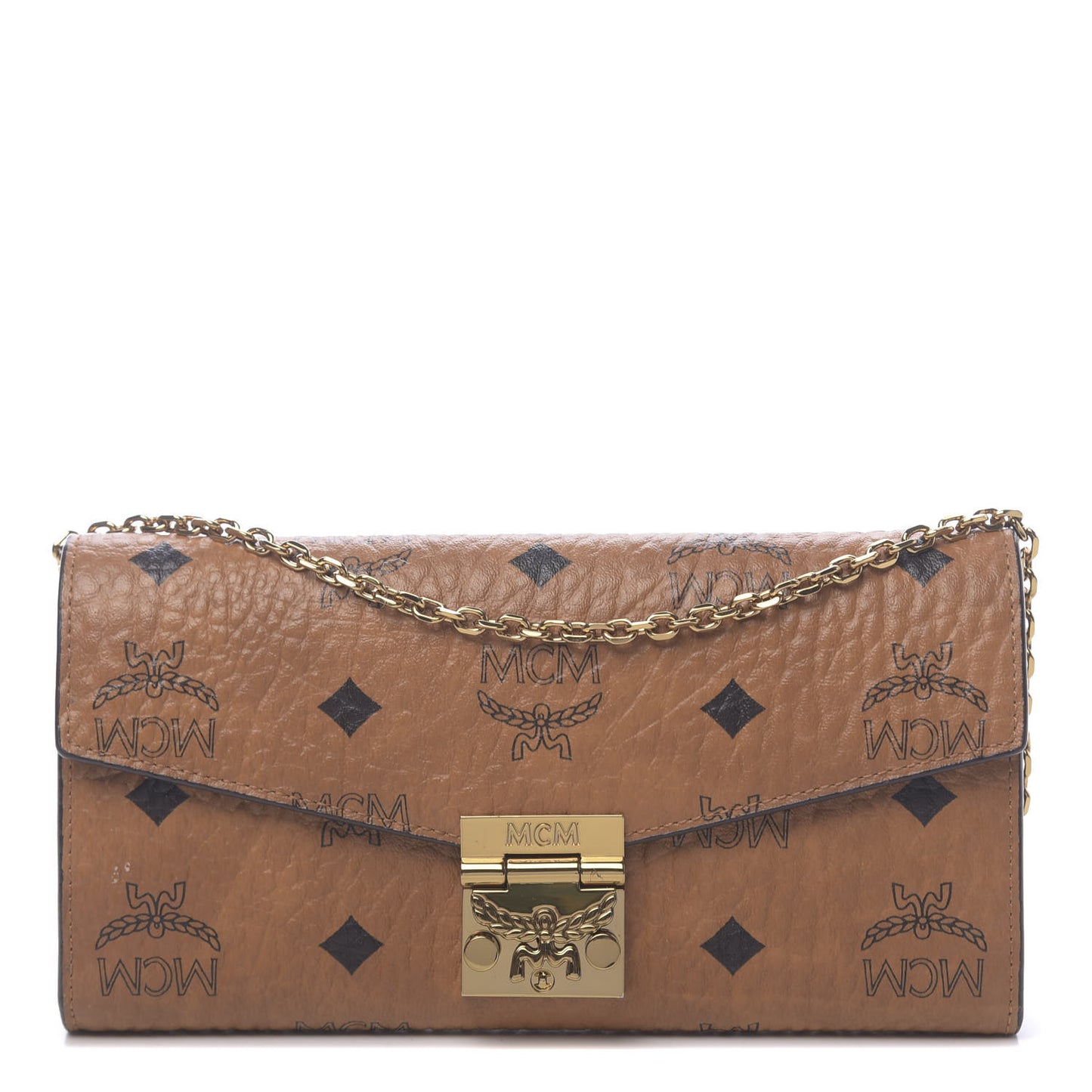 Visetos Large Patricia Wallet On Chain Cognac