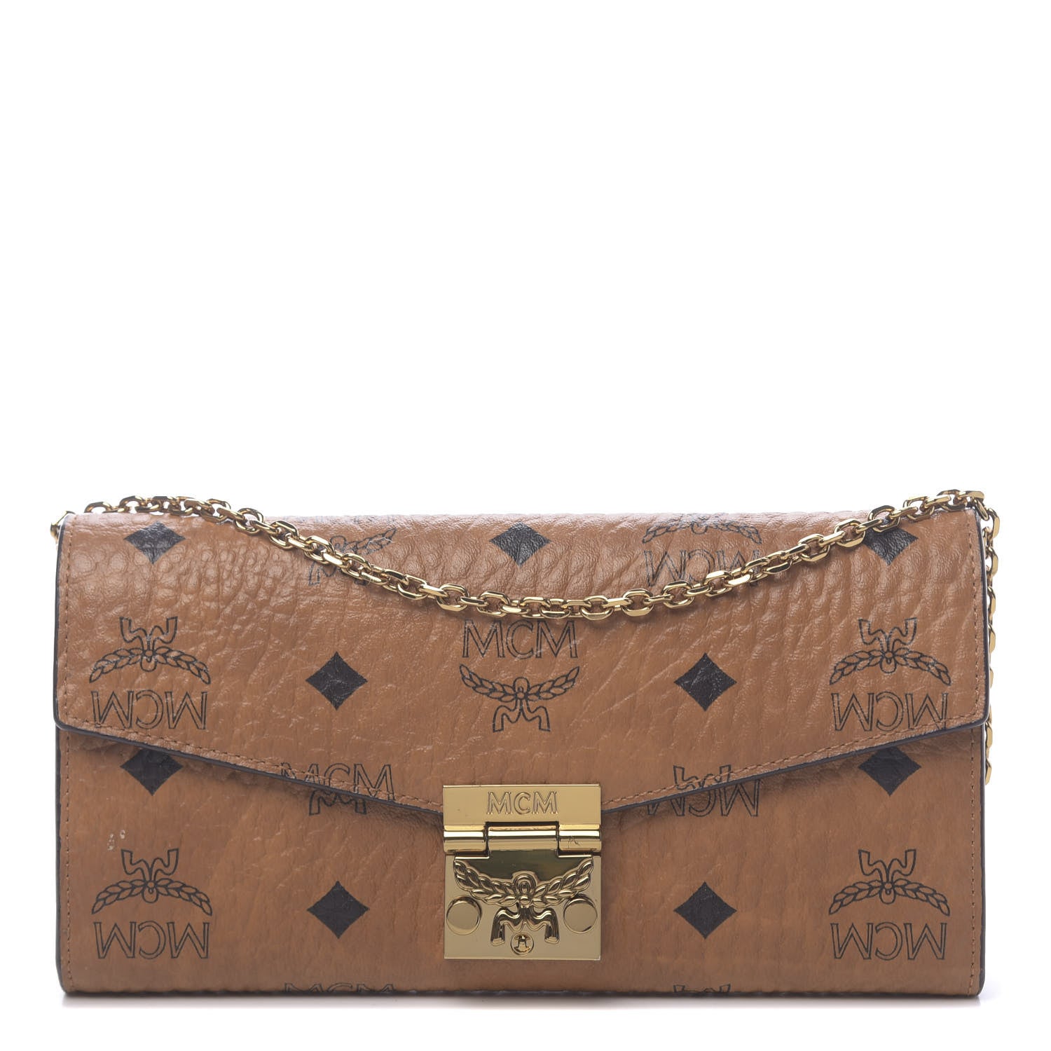 MCM Visetos Large Patricia Wallet On Chain Cognac 1 of 11