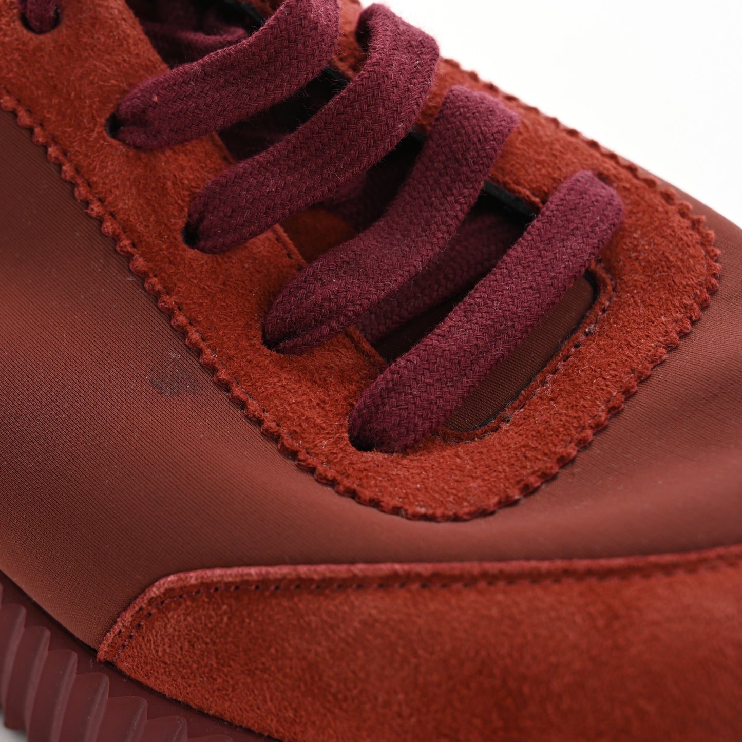 Parachute Fabric Suede Goatskin Bouncing Sneakers 37.5 Bordeaux
