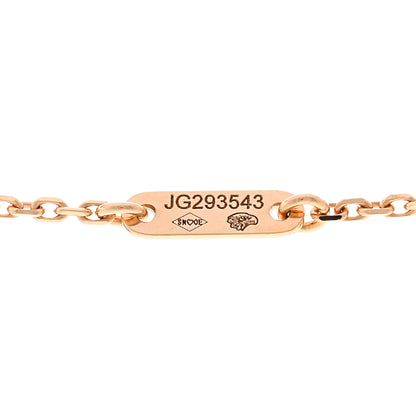 Van Cleef & Arpels 18K Rose Gold Carnelian Sweet Alhambra Pendant Necklace 5 of 5