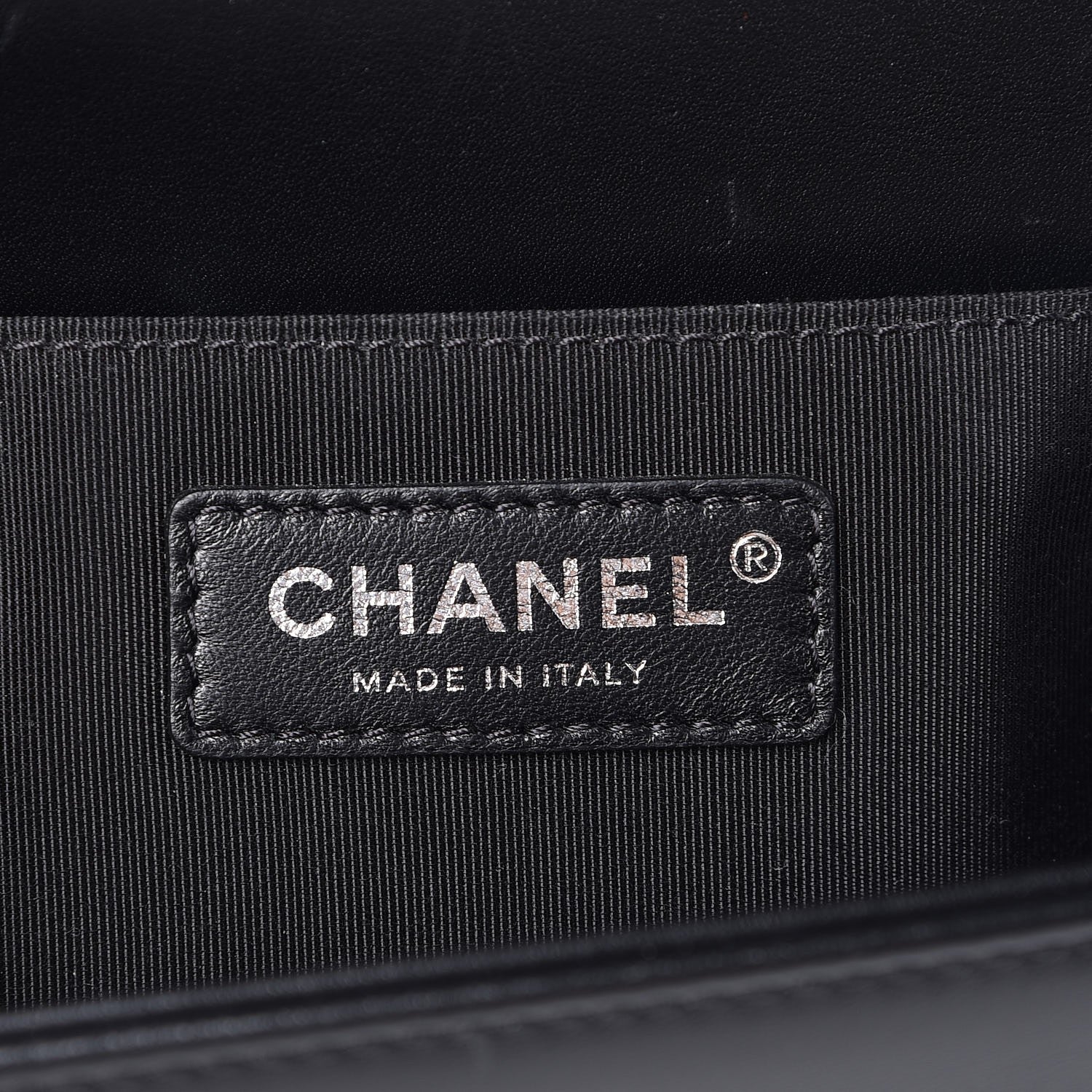 Chanel Calfskin Painted Chevron Embossed Medium Boy Flap Black 7 of 9