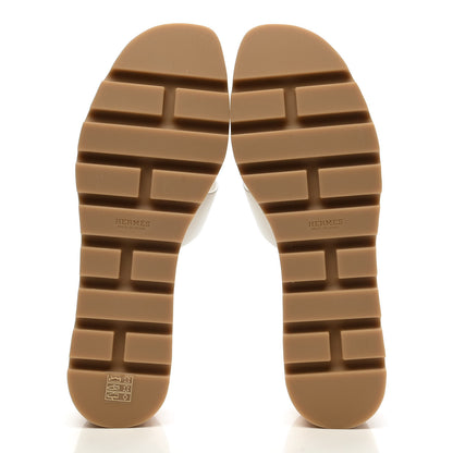 Hermes Calfskin Cork Eze 30 Sandals 40 White 5 of 9