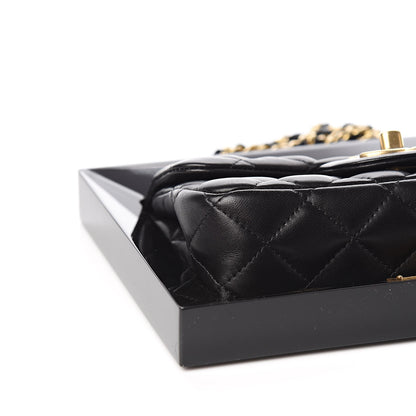Chanel Plexiglass Lambskin Framed Flap Bag Clutch Black 9 of 11