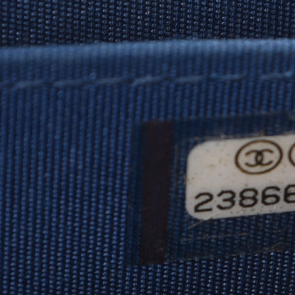 Chanel Caviar Quilted Boy Zip Around Coin Purse Wallet Blue 7 of 12