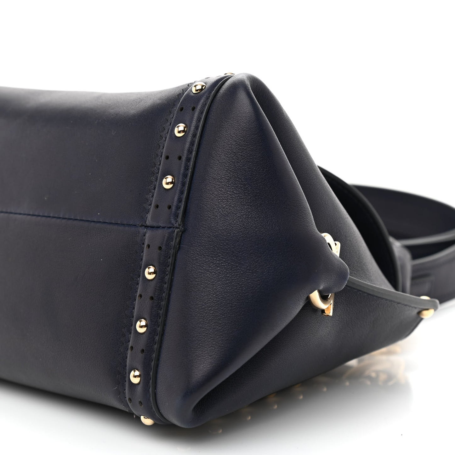 Calfskin Studded Sofia Satchel Navy