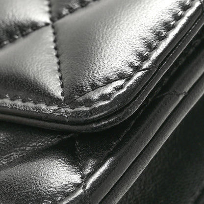 Chanel Lambskin Quilted Logo WOC Wallet On Chain Black 12 of 14