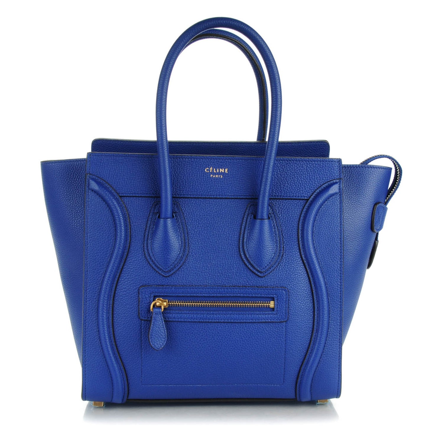 Drummed Calfskin Micro Luggage Indigo