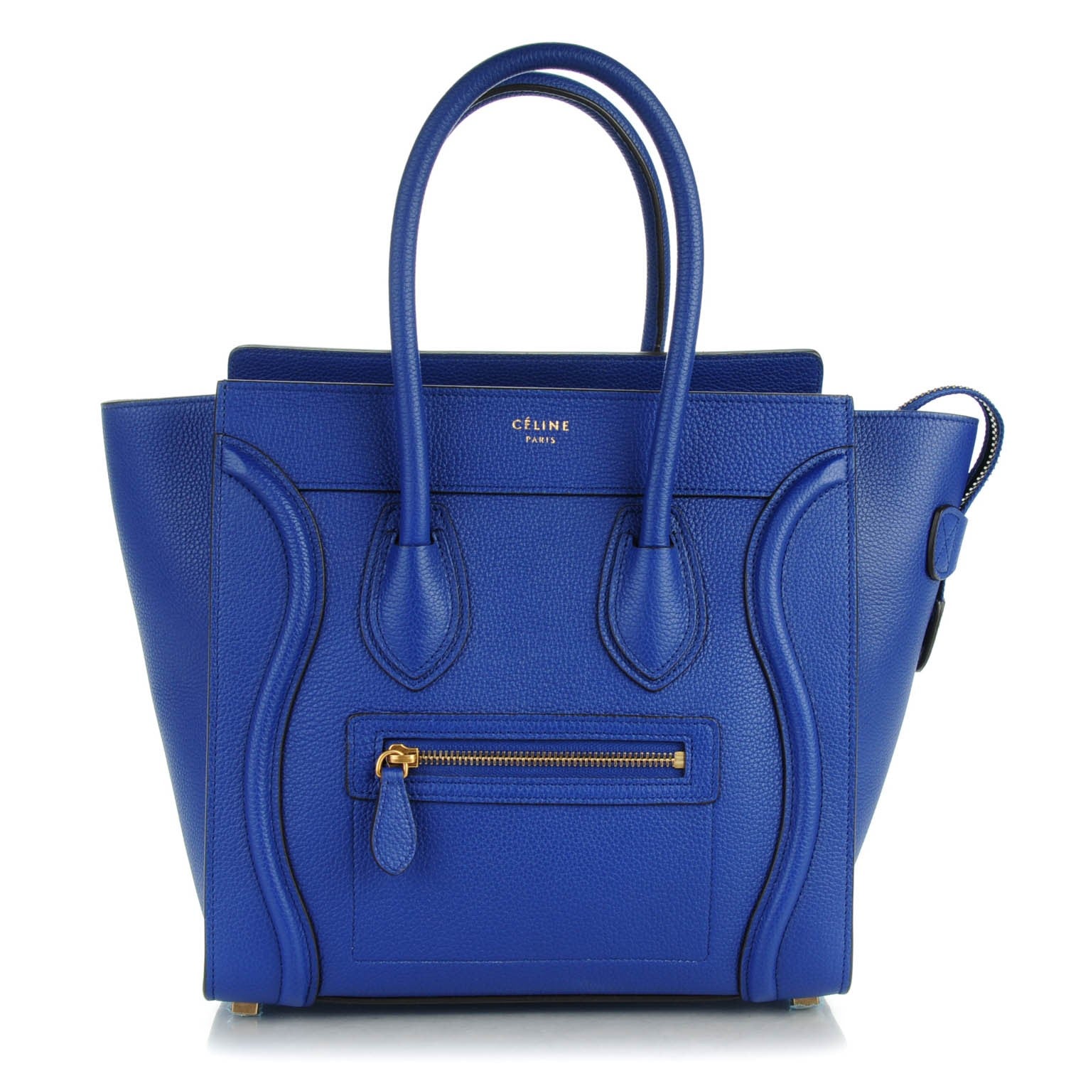 Celine Drummed Calfskin Micro Luggage Indigo 1 of 8