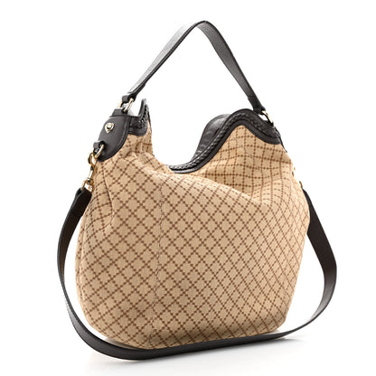 Gucci Canvas Diamante Hobo Dark Brown 3 of 17