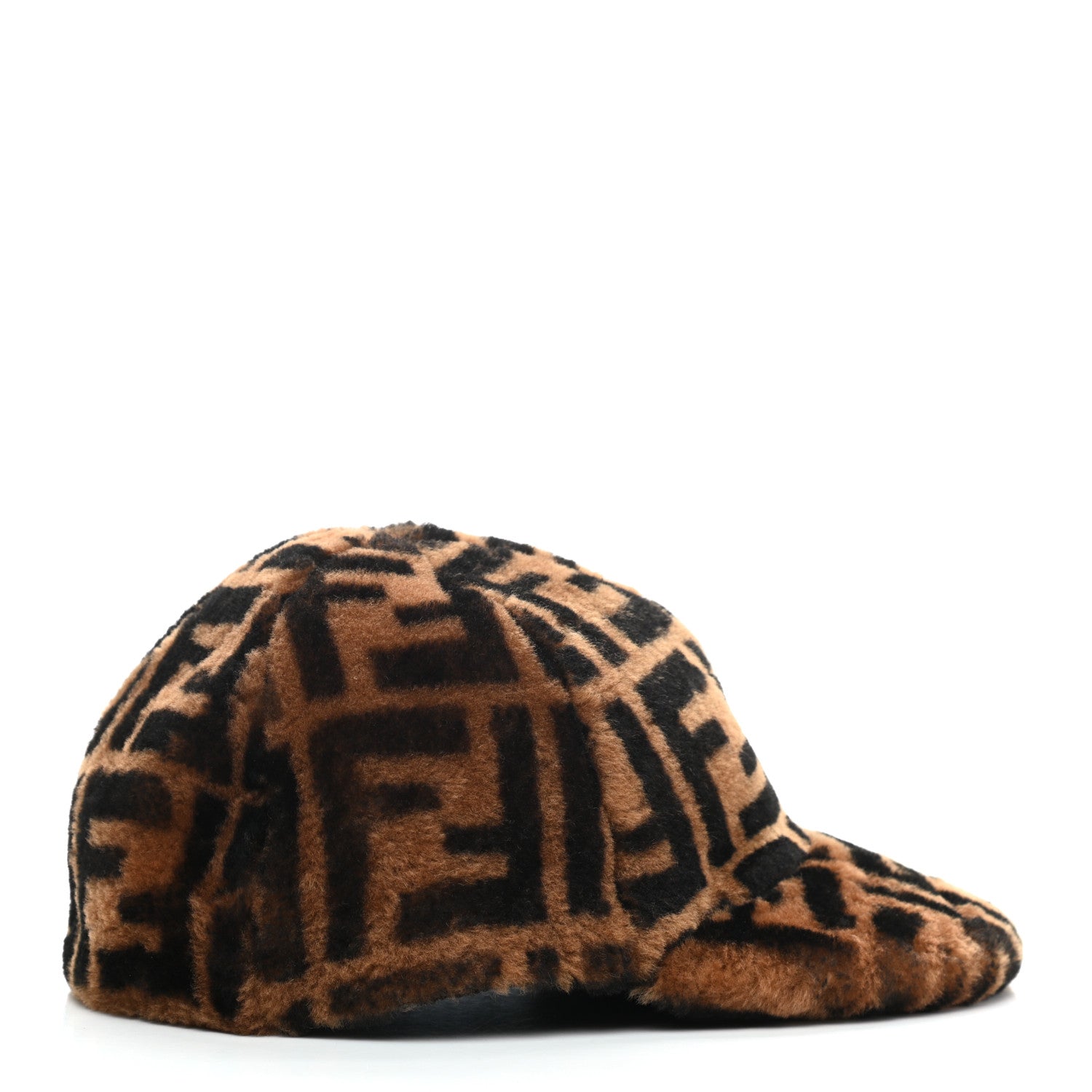 Fendi Shearling Macro FF 1974 Cap Tobacco 5 of 9