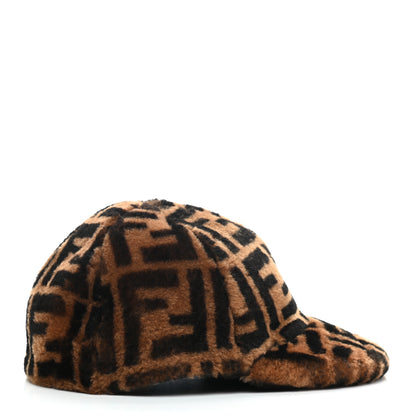 Fendi Shearling Macro FF 1974 Cap Tobacco 5 of 9