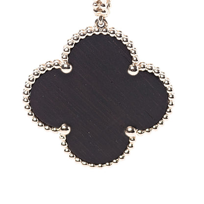 Van Cleef & Arpels 18K Rose Gold Letterwood Magic Alhambra Long Necklace 4 of 9