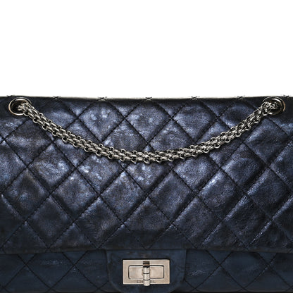 Chanel Metallic Aged Calfskin Quilted 2.55 Reissue 227 Flap Blue 8 of 11