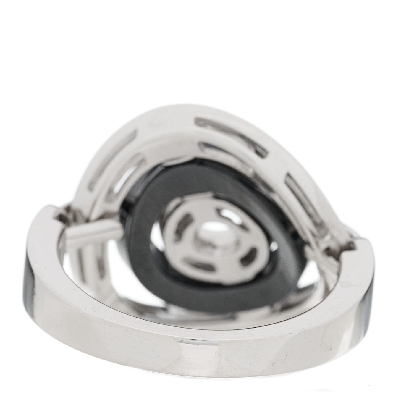 Bulgari 18K White Gold Black Ceramic Astrale Cerchi Ring 56 7.5 3 of 6