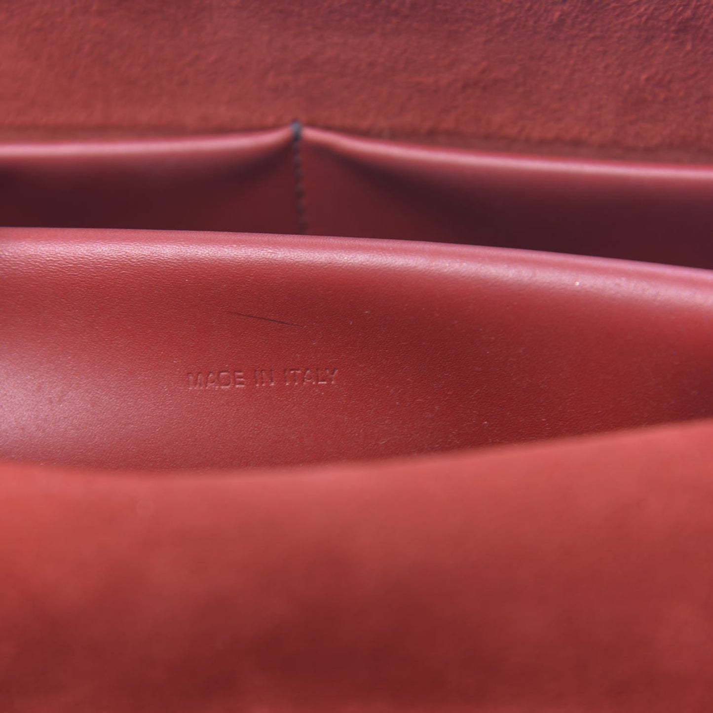 Calfskin J'Adior Chain Flap Bag Red