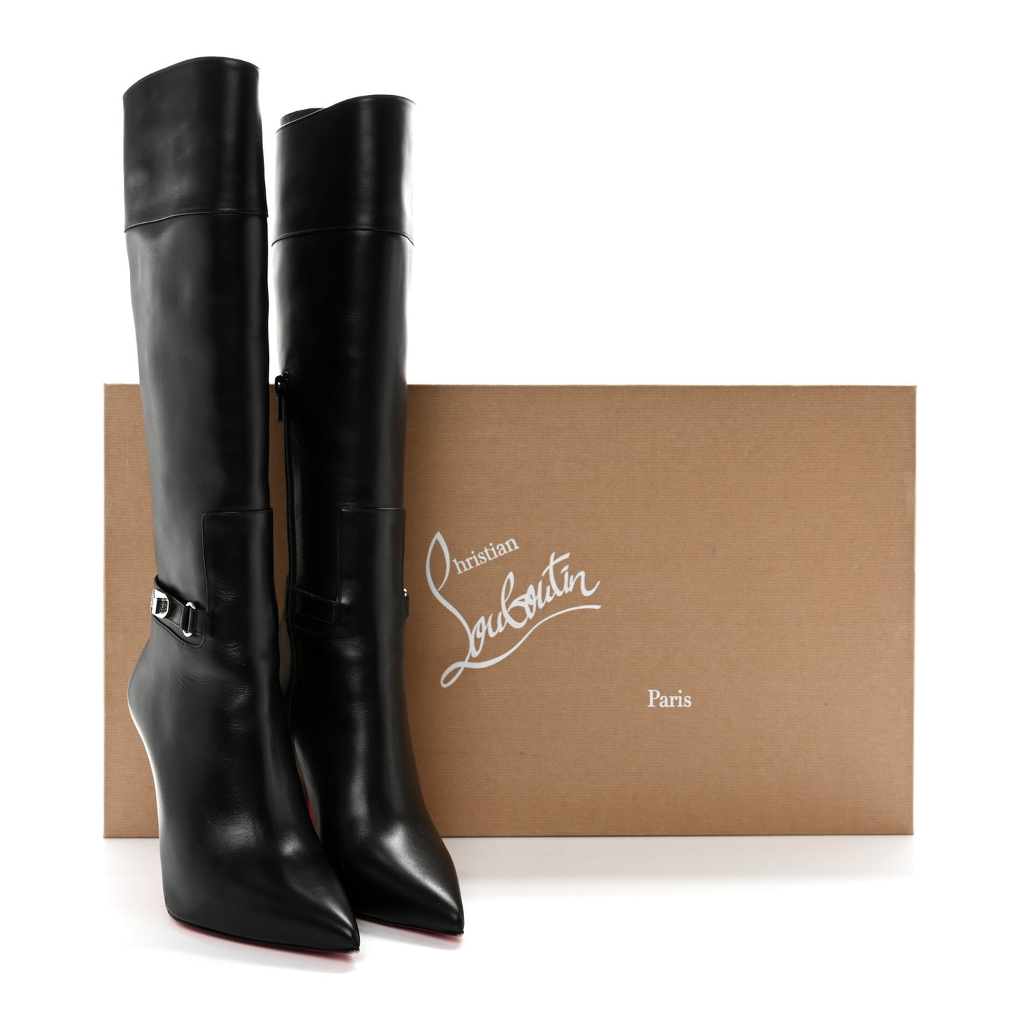 Calfskin Lock Kate Botta 100 Knee High Boots 40 Black