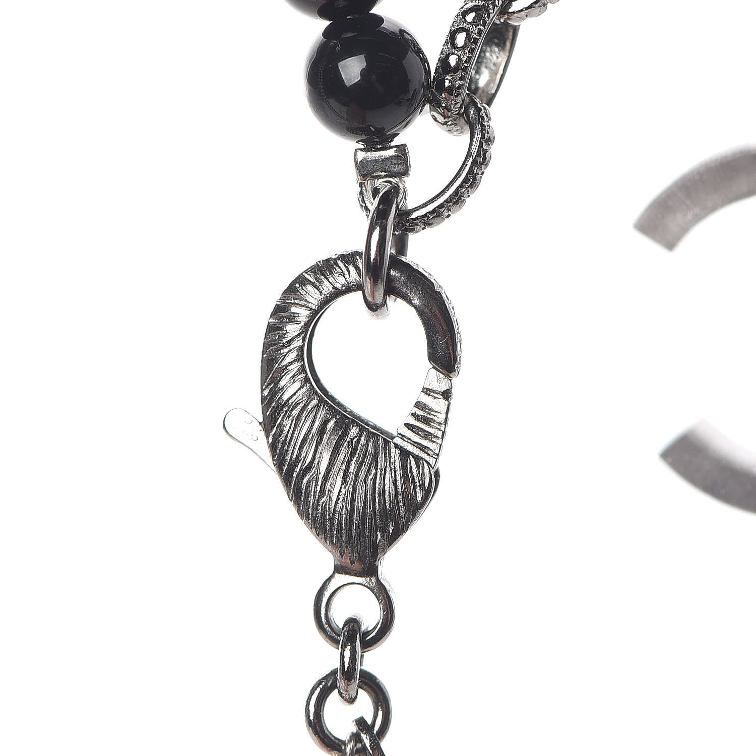 Chanel Graduated Pearl CC Long Necklace Ruthenium 5 of 7