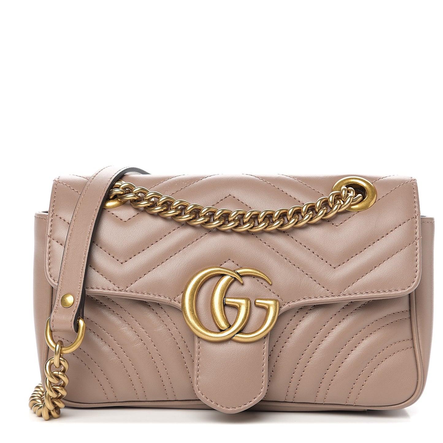 Calfskin Matelasse Mini GG Marmont Shoulder Bag Porcelain Rose