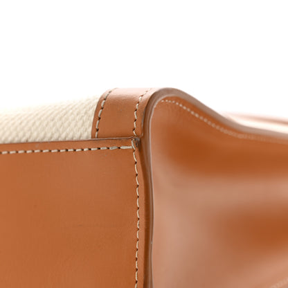 Celine Canvas Calfskin Logo Print Small Vertical Cabas Natural Tan 14 of 14