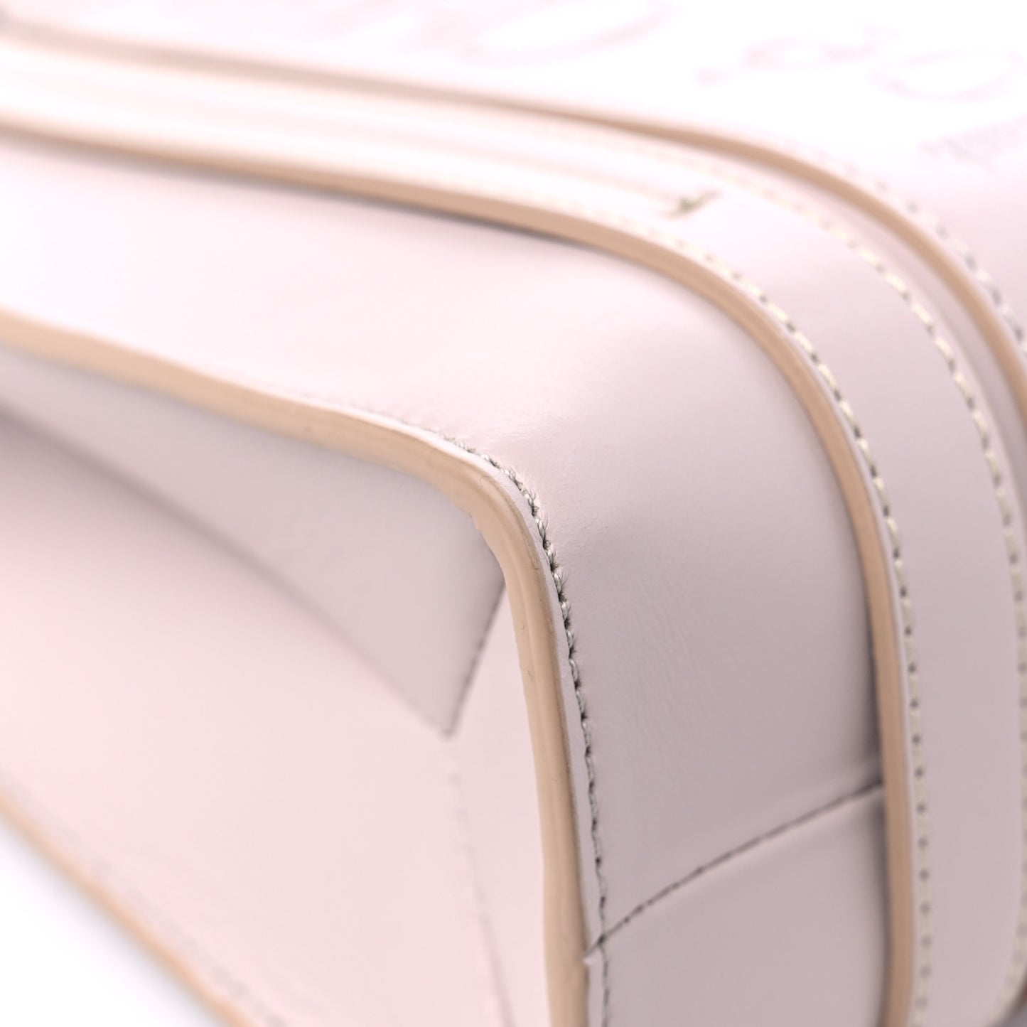 Calfskin Small Woody Ribbon Tote Cement Pink