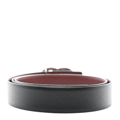 Chanel Calfskin CC Reversible Belt 95 Black Burgundy 2 of 4