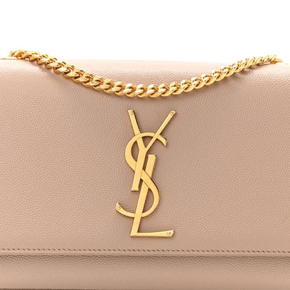 Saint Laurent Grain De Poudre Small Monogram Kate Satchel Dark Beige 8 of 14
