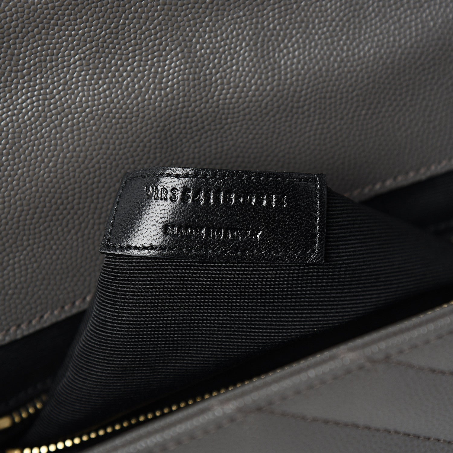 Saint Laurent Grain De Poudre Matelasse Chevron Large Monogram Satchel Earth 6 of 10