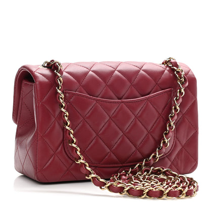 Chanel Lambskin Quilted Mini Rectangular Flap Burgundy 2 of 10