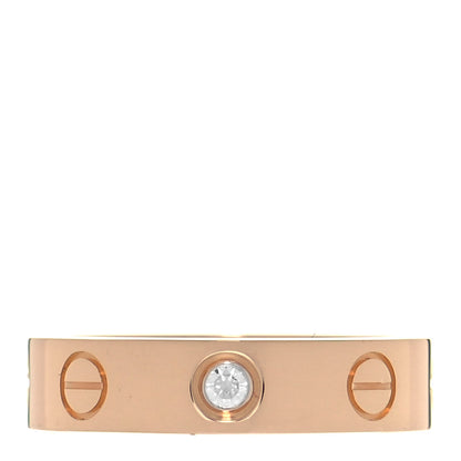 Cartier 18K Pink Gold Diamond 4mm LOVE Wedding Band Ring 45 3.25 2 of 10