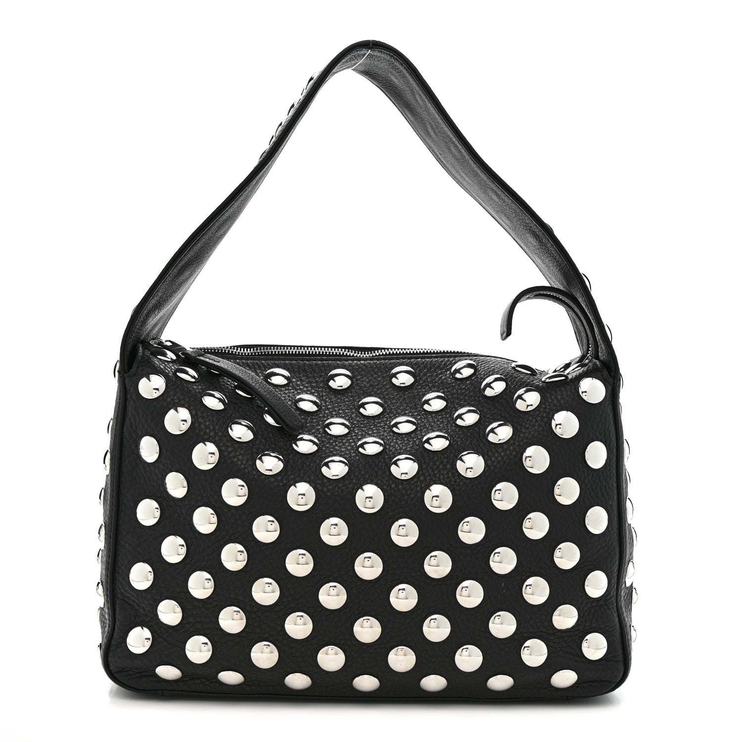 Khaite Pebbled Sport Calfskin Studded Elena Black 1 of 9