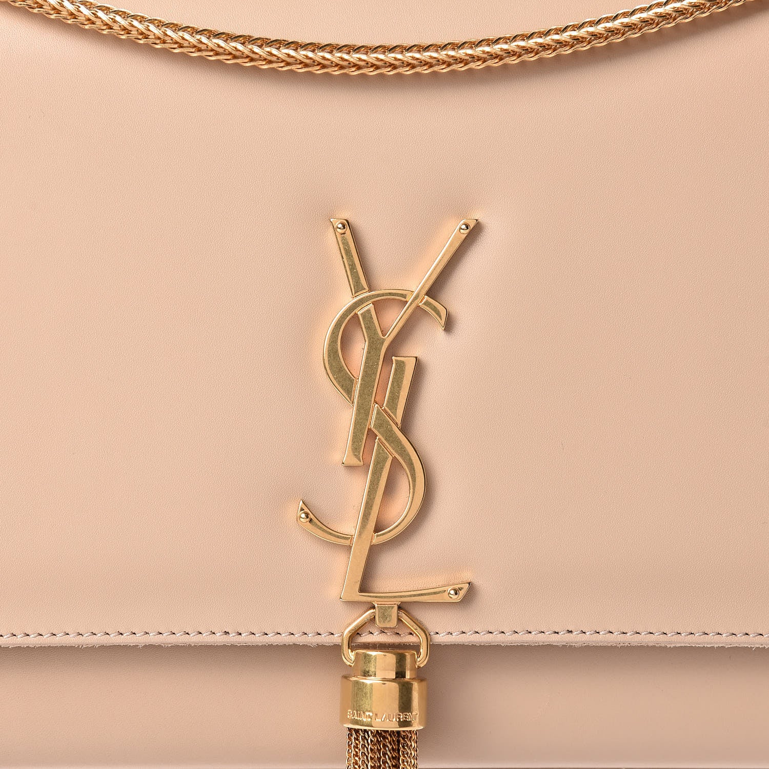 Saint Laurent Smooth Calfskin Medium Classic Monogram Kate Tassel Satchel Dark Beige 8 of 16