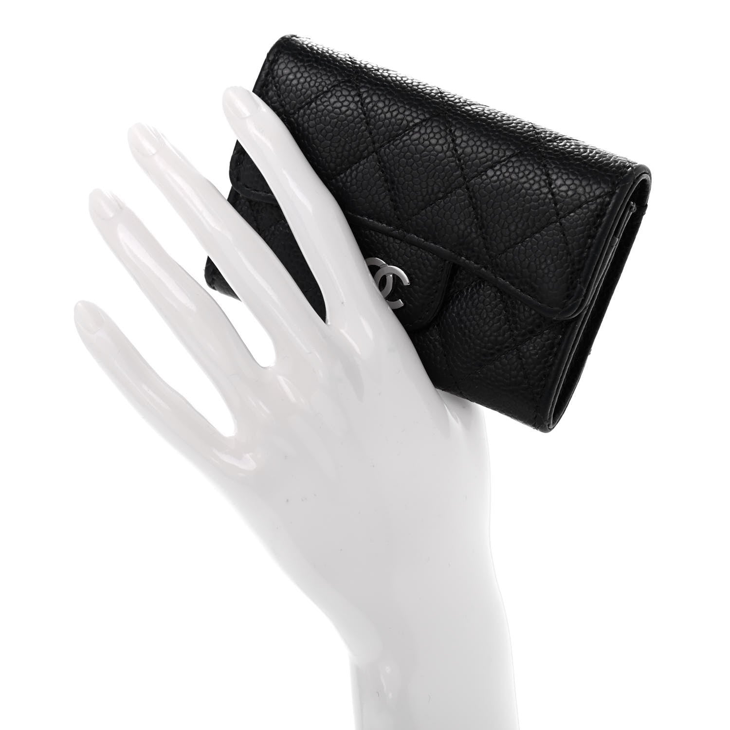 Chanel Caviar Quilted Flap Card Holder Wallet Black 2 of 8