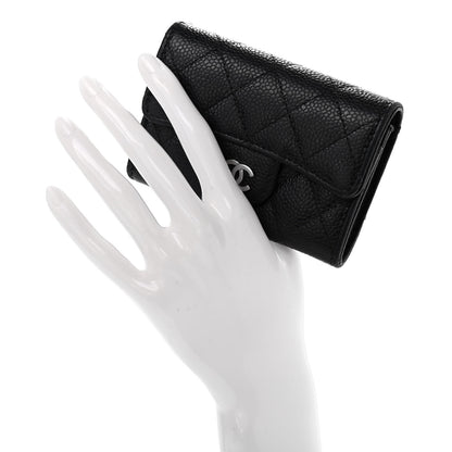 Chanel Caviar Quilted Flap Card Holder Wallet Black 2 of 8