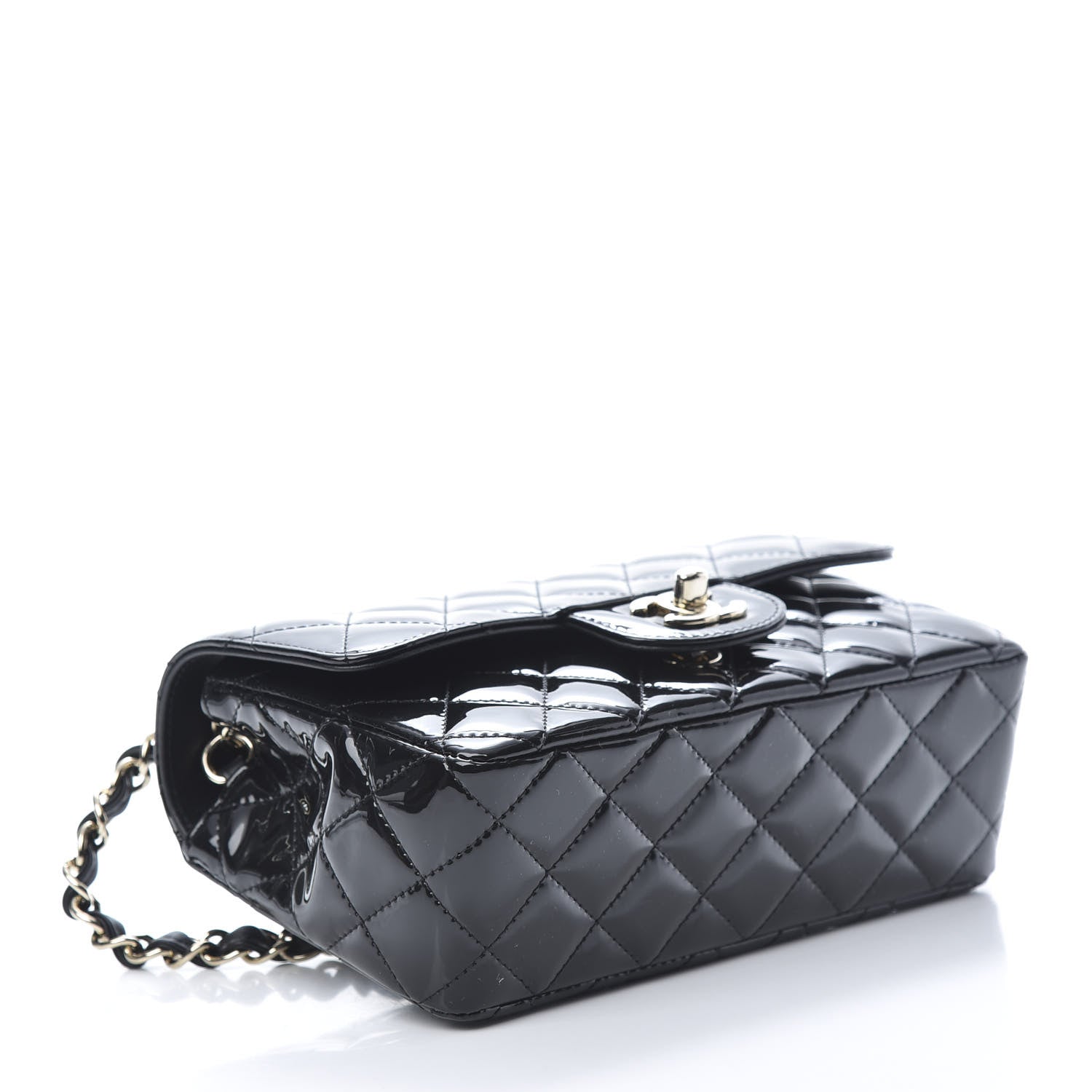 Chanel Patent Calfskin Quilted Mini Rectangular Flap Black 4 of 10