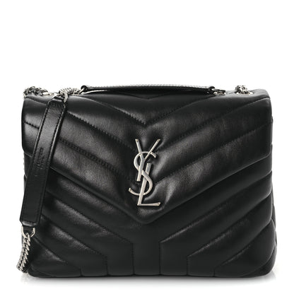 Saint Laurent Calfskin Y Quilted Monogram Small Loulou Chain Satchel Black 8 of 10