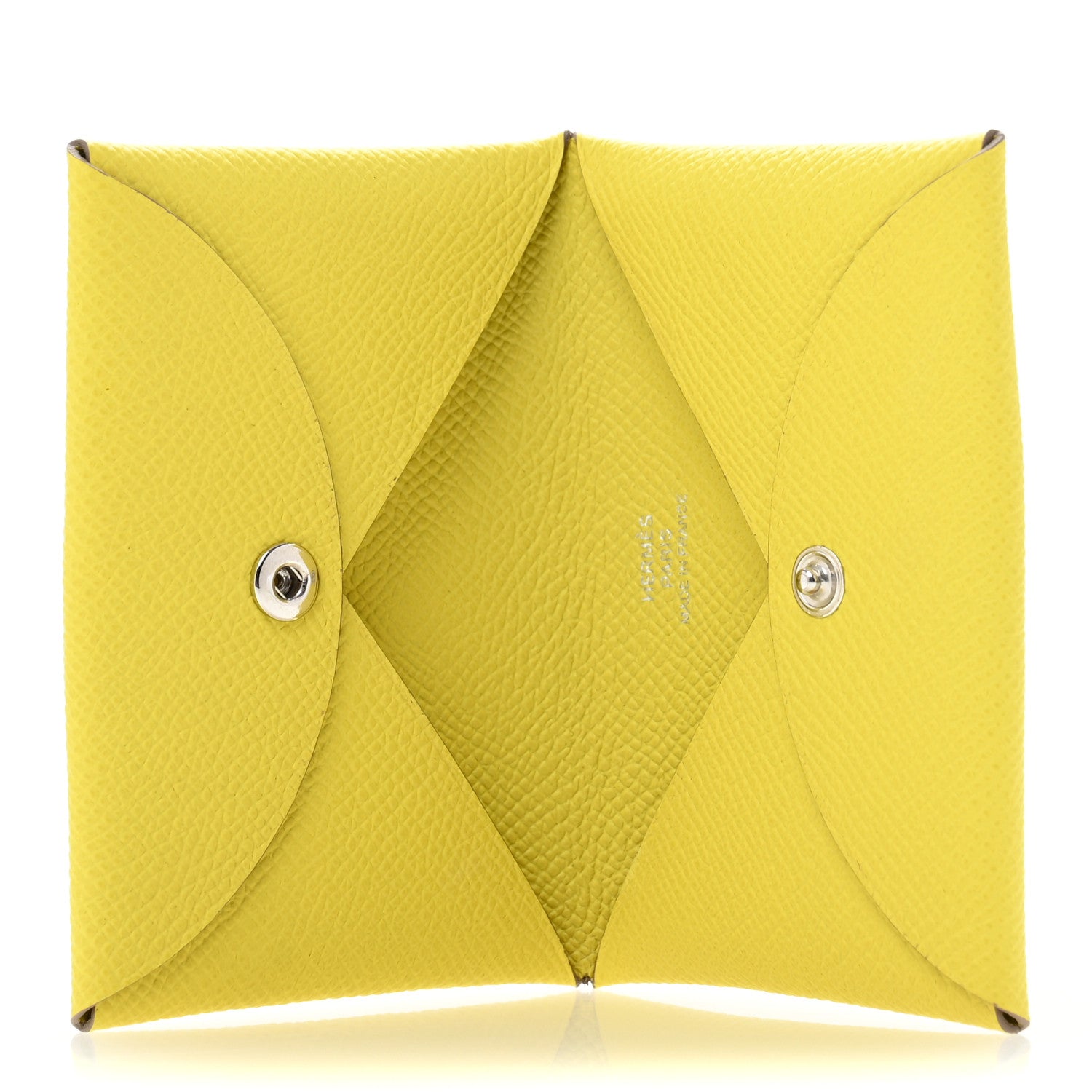Hermes Epsom Calvi Card Case Lime 5 of 9
