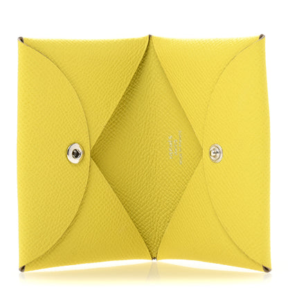 Hermes Epsom Calvi Card Case Lime 5 of 9