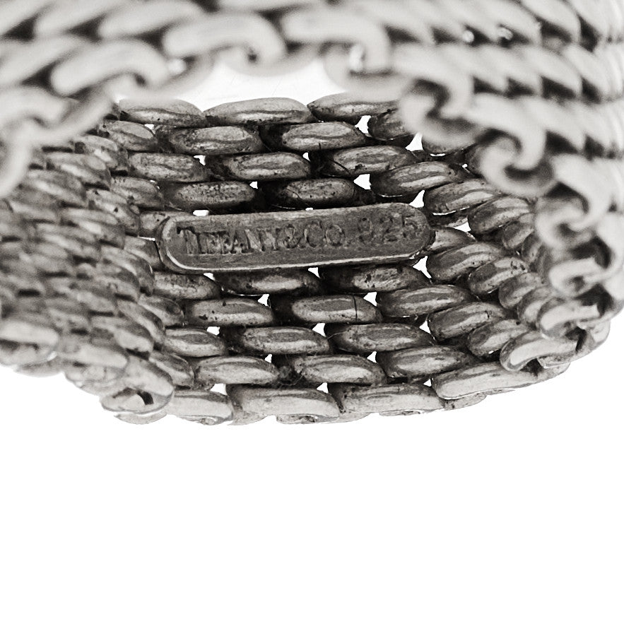 Tiffany Sterling Silver Somerset Mesh Ring 63 10.25 4 of 4