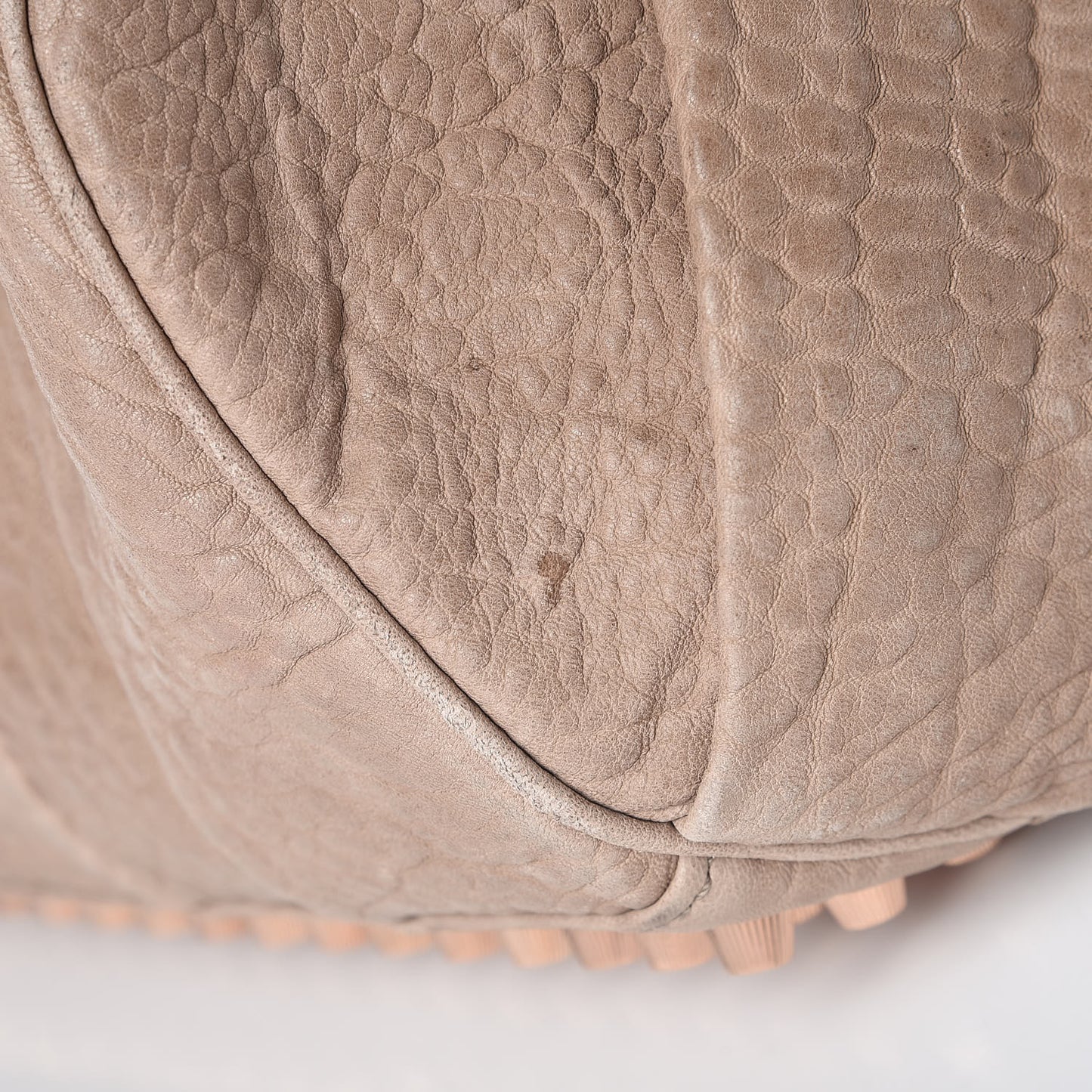 Pebbled Lambskin Rocco Latte Rose Gold Hardware