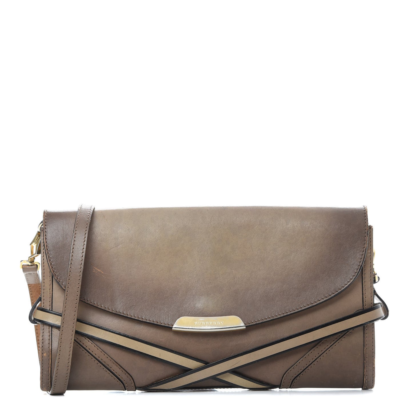 Bridle Calfskin Katherine Crossbody Clutch Brown