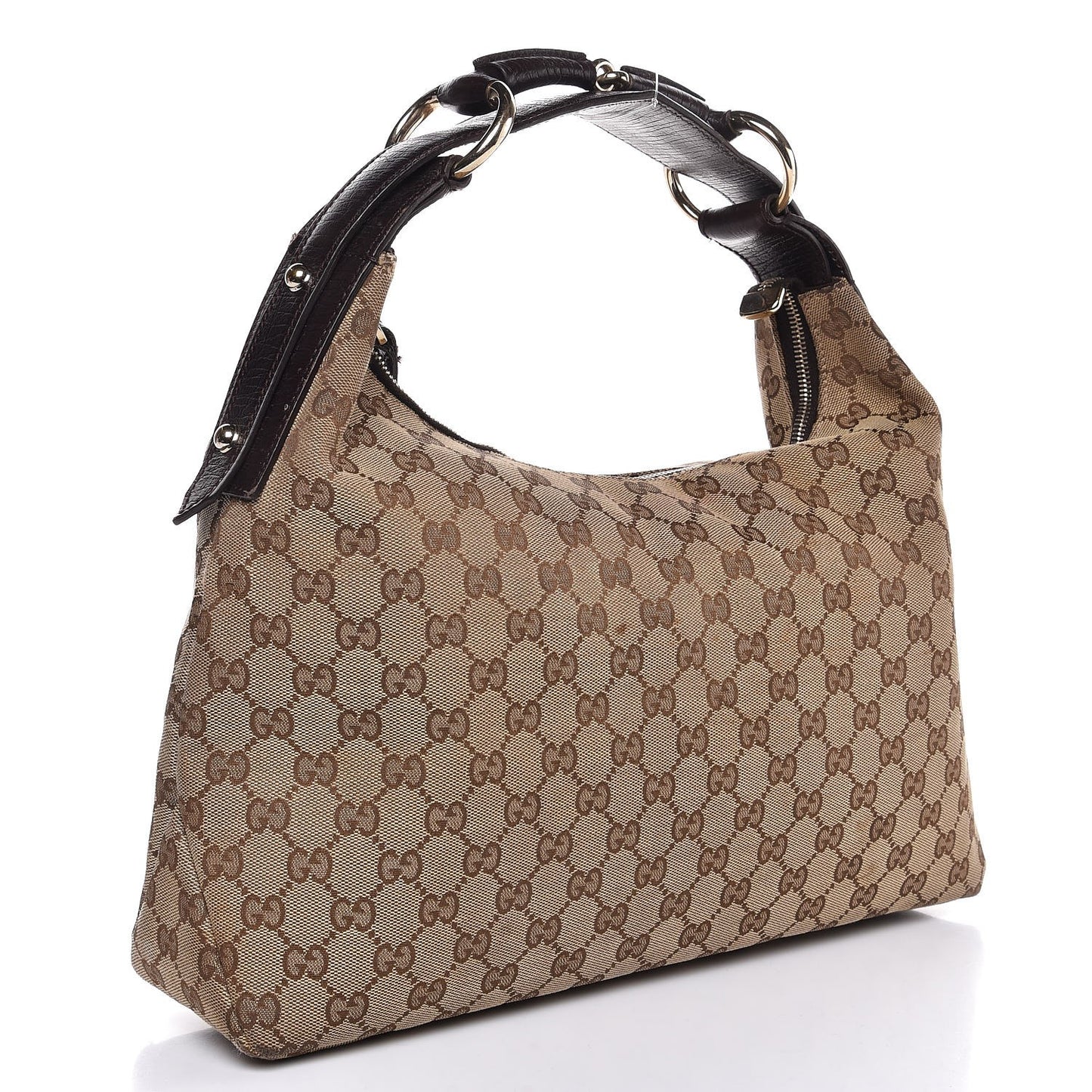 Monogram Medium Horsebit Chain Hobo Dark Brown