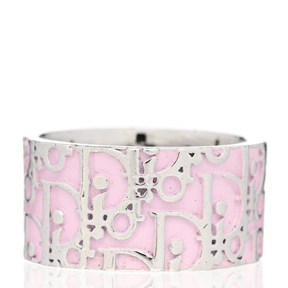 Christian Dior Silver Logo Ring 57 8 Pink 3 of 4