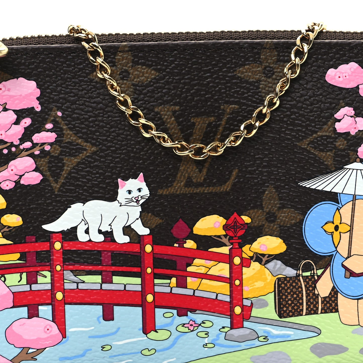 Monogram 2021 Christmas Animation Japanese Garden Mini Pochette Accessories Wisteria Pink