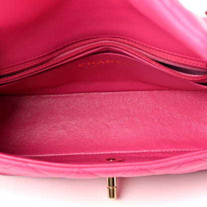 Chanel Lambskin Quilted Mini Rectangular Flap Dark Pink 4 of 4