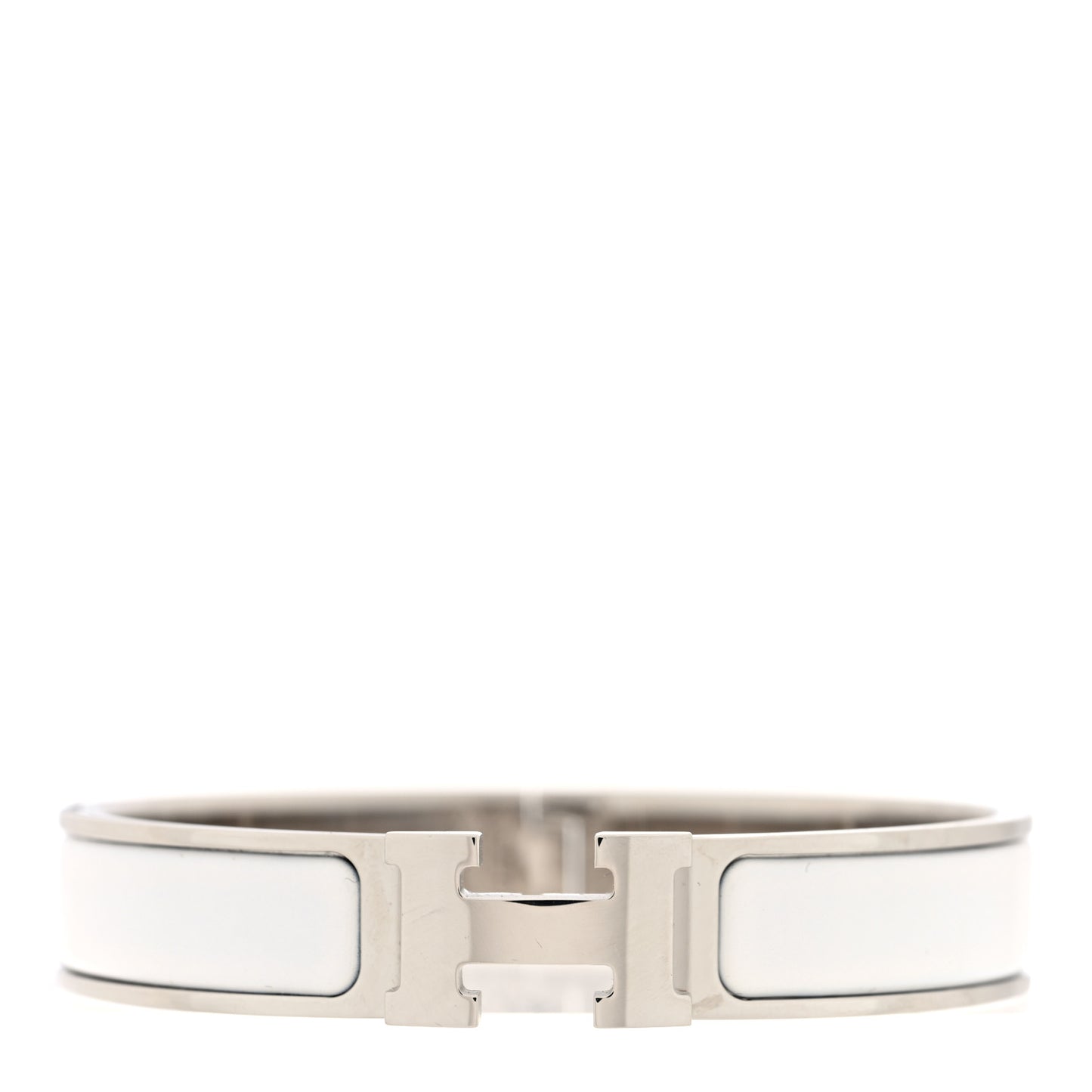 Enamel Narrow Clic Clac H Bracelet White