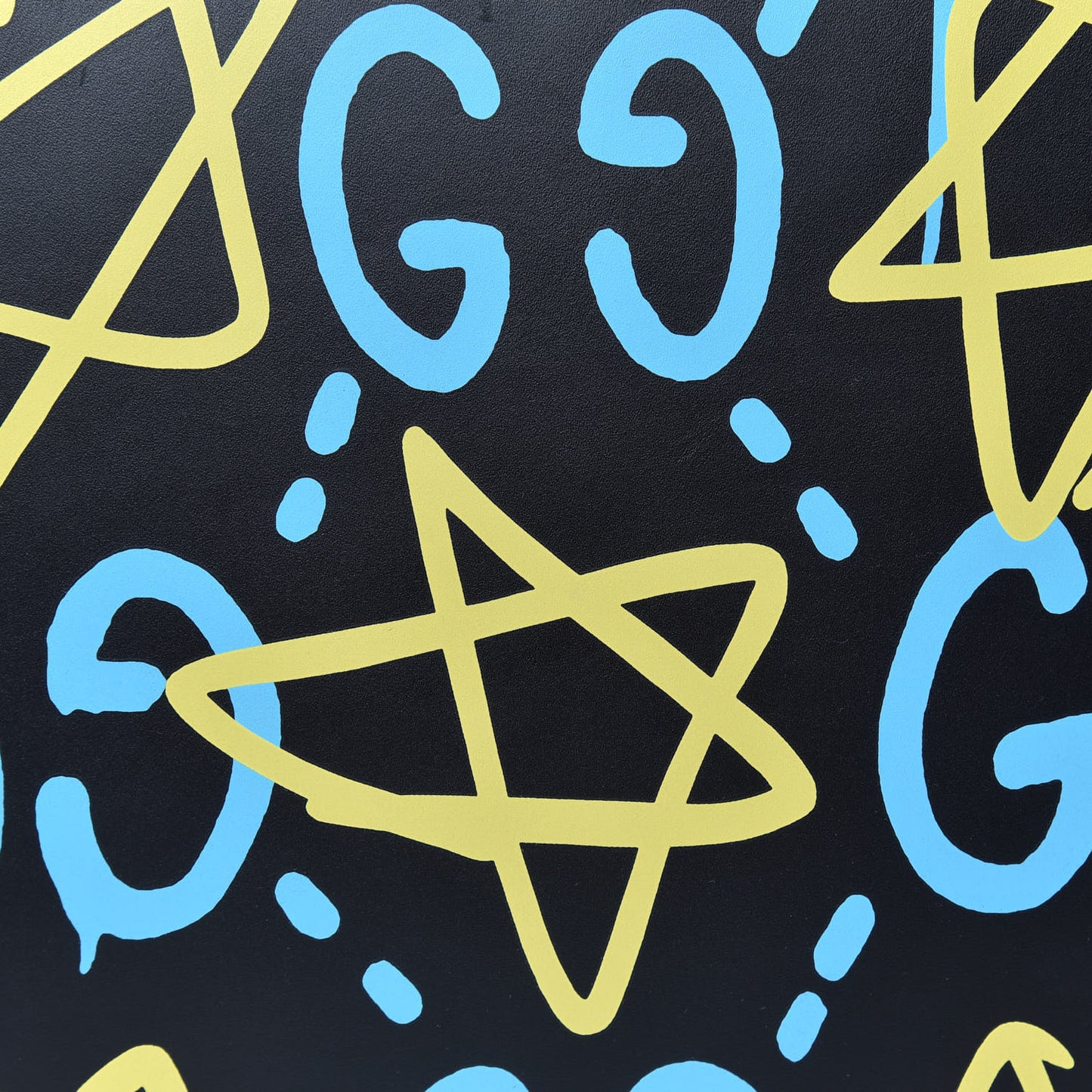 Calfskin GucciGhost Print GG Medium Documents Holder Black New Acquamarine